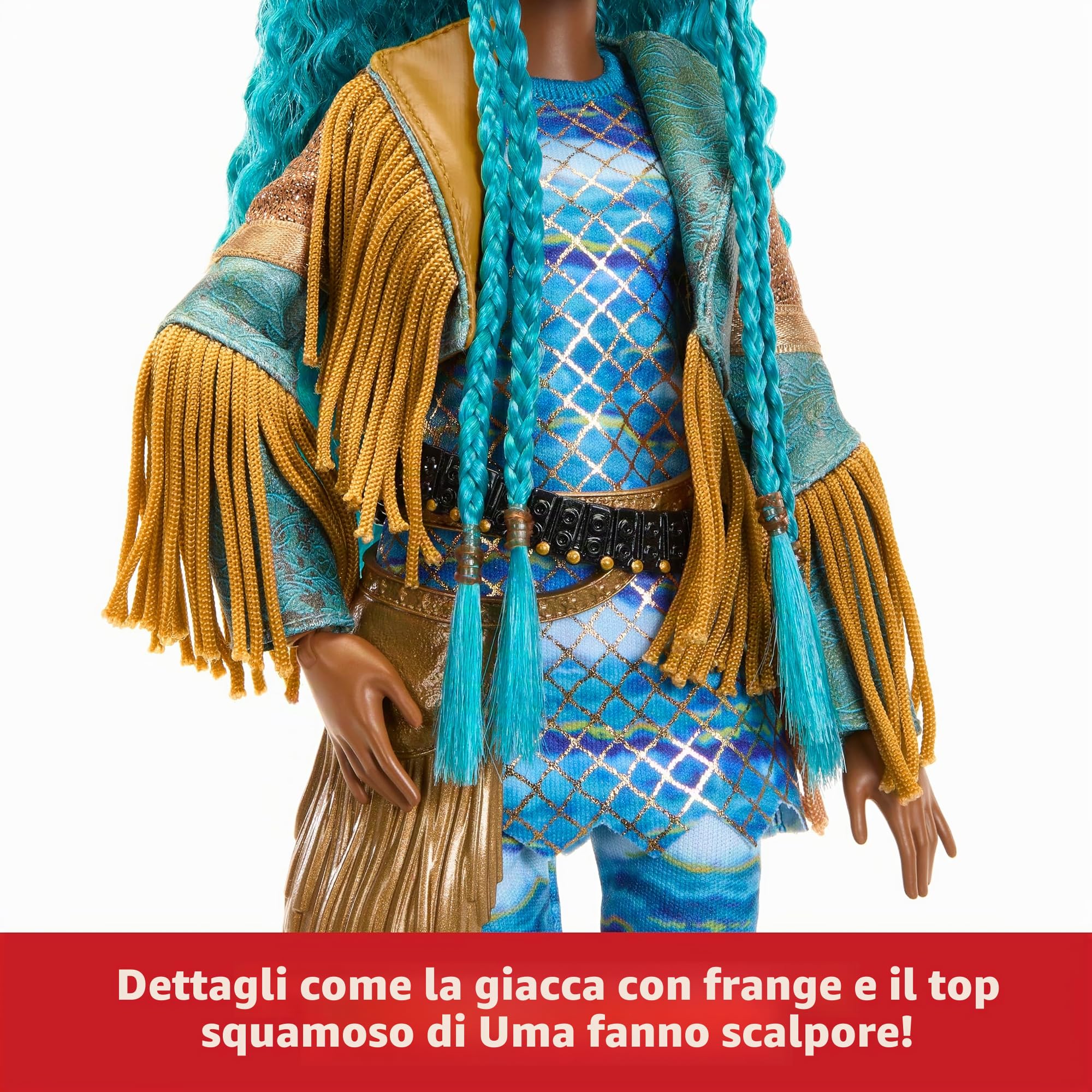 Mattel Disney Descendants: The Rise of Red Fashion Doll & Accessory - Uma, figlia di Ursula con vestiti ispirati al film