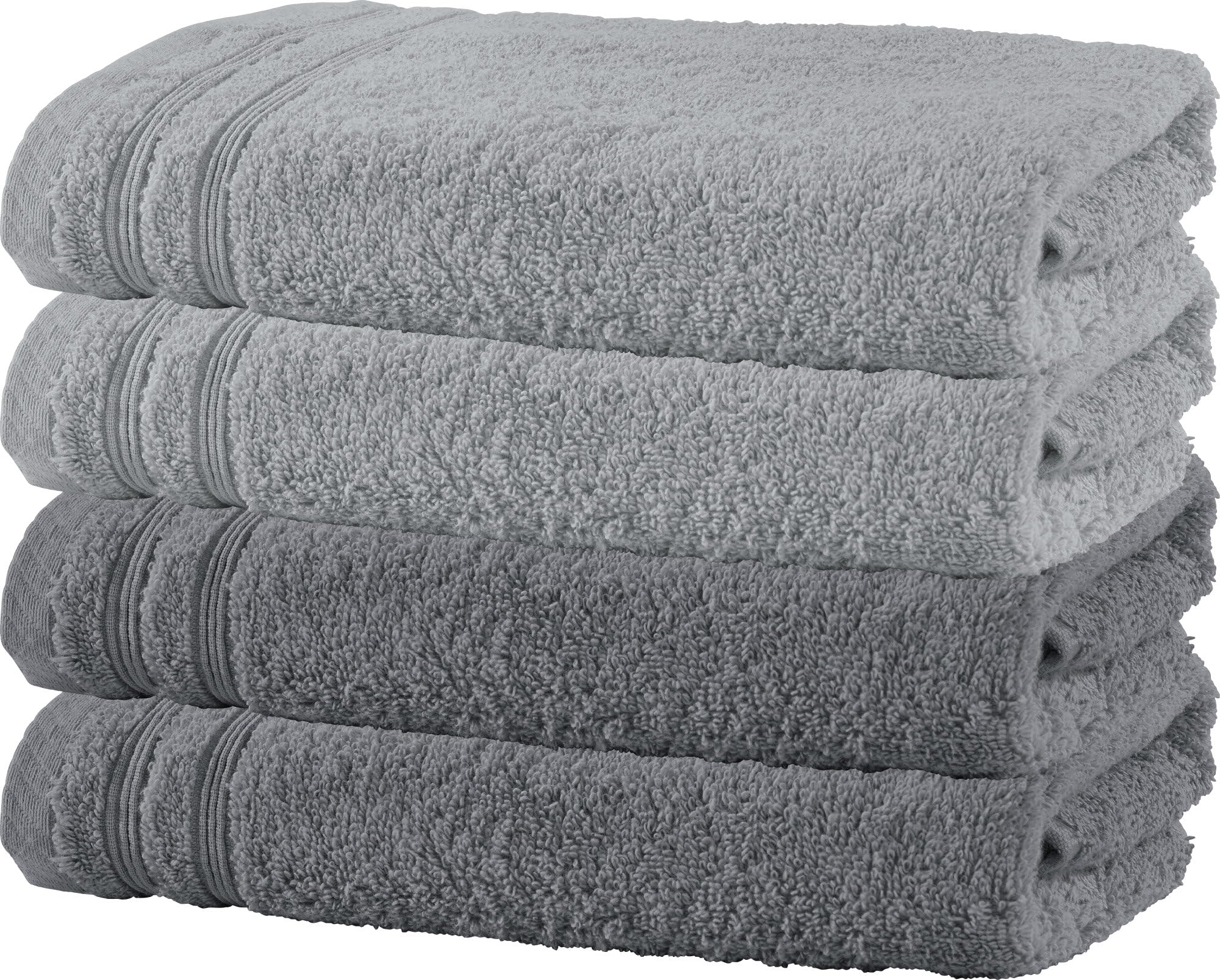 Erwin Müller Duschtuch Heidelberg 4er-Pack Walk-Frottier hellgrau-anthrazit Größe 70x140 cm