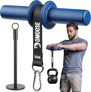 DMoose Fitness Forearm Strengthener & Wrist Roller - Non-Slip Thicker Handles, 35" Durable Nylon Strap - Grip Trainer for Wrist, Hand & Forearm Muscles - Arm Exerciser for Strength Training & Rehab