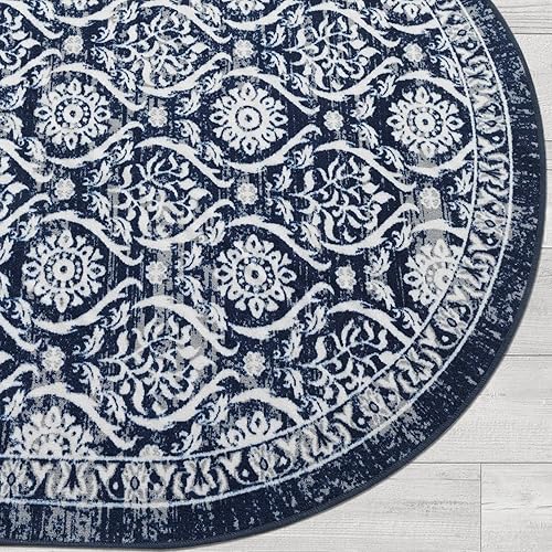 Miniatura 132 de Antep Rugs - Alfombras antideslizantes (antideslizante) 4 x 6 con parte trasera de goma floral geométrica de bajo perfil para interiores