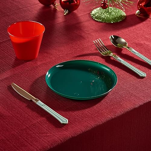 Miniatura 6 de [30 Pack 16 OZ Bowls] Edge Collection Mint Green Plastic Party Soup Bowls Premium heavyweight Elegant Disposable Tableware Dishes