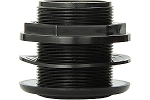 Lifegard Aquatics 1.5 inch Standard Threaded Bulkhead Kit for Fish Aquariums
