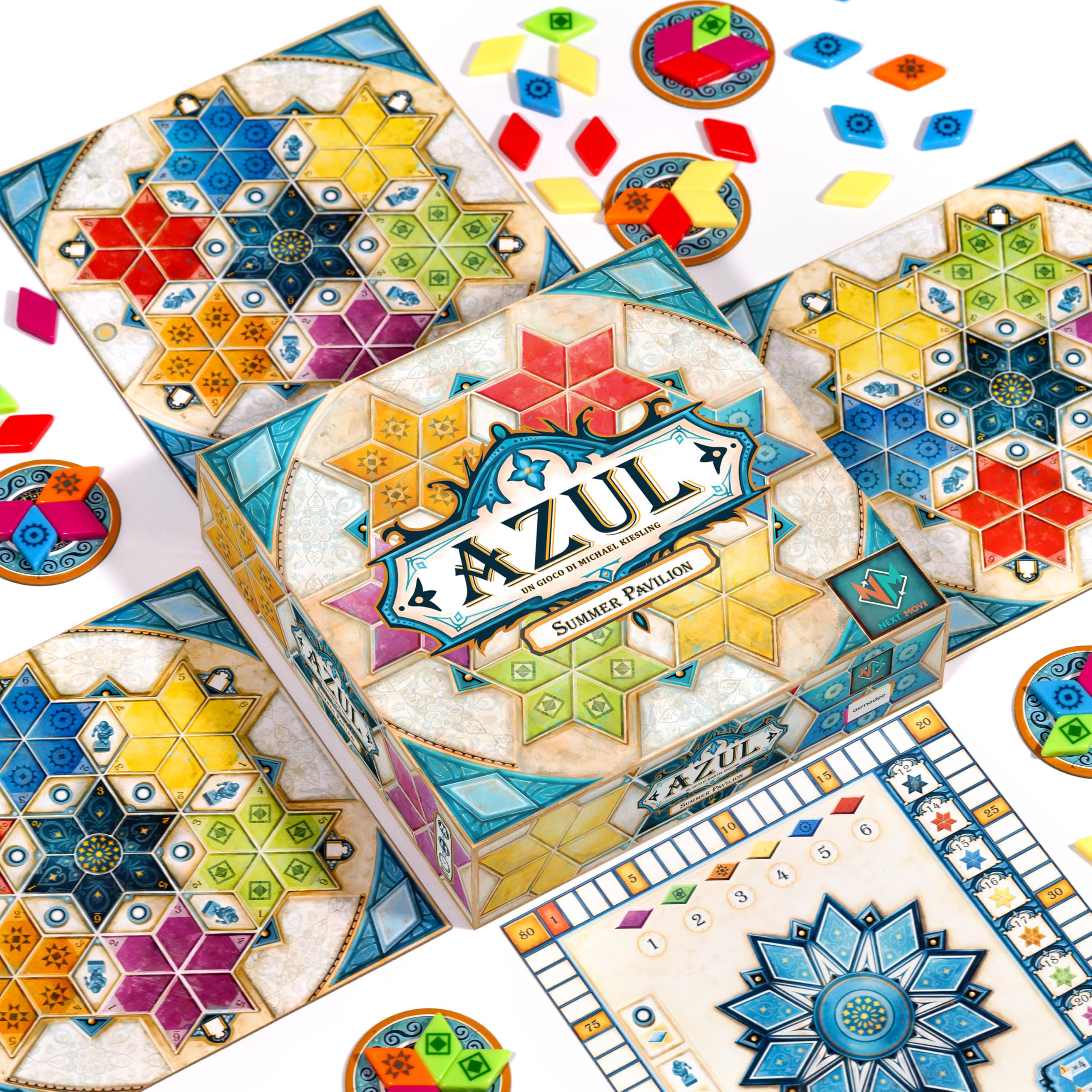 Asmodee Azul Summer Pavilion gra planszowa, dla 2-4 graczy, 8+ lat, wydanie włoskie
