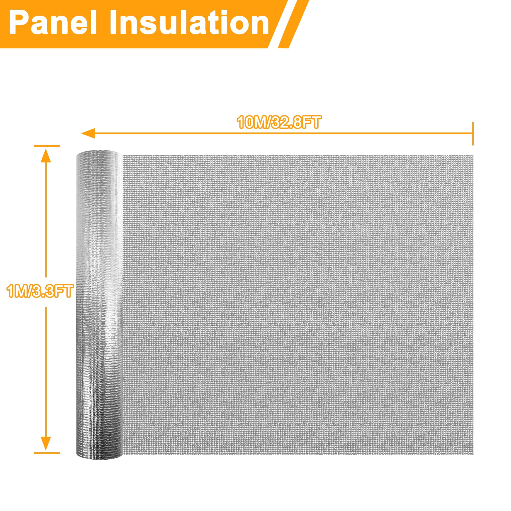 GW-(BI2020A) Film isolant 10 m² - Double film à bulles en aluminium - Isolation phonique - Maintien de la chaleur - Pour mur, toit, grenier, porte de garage