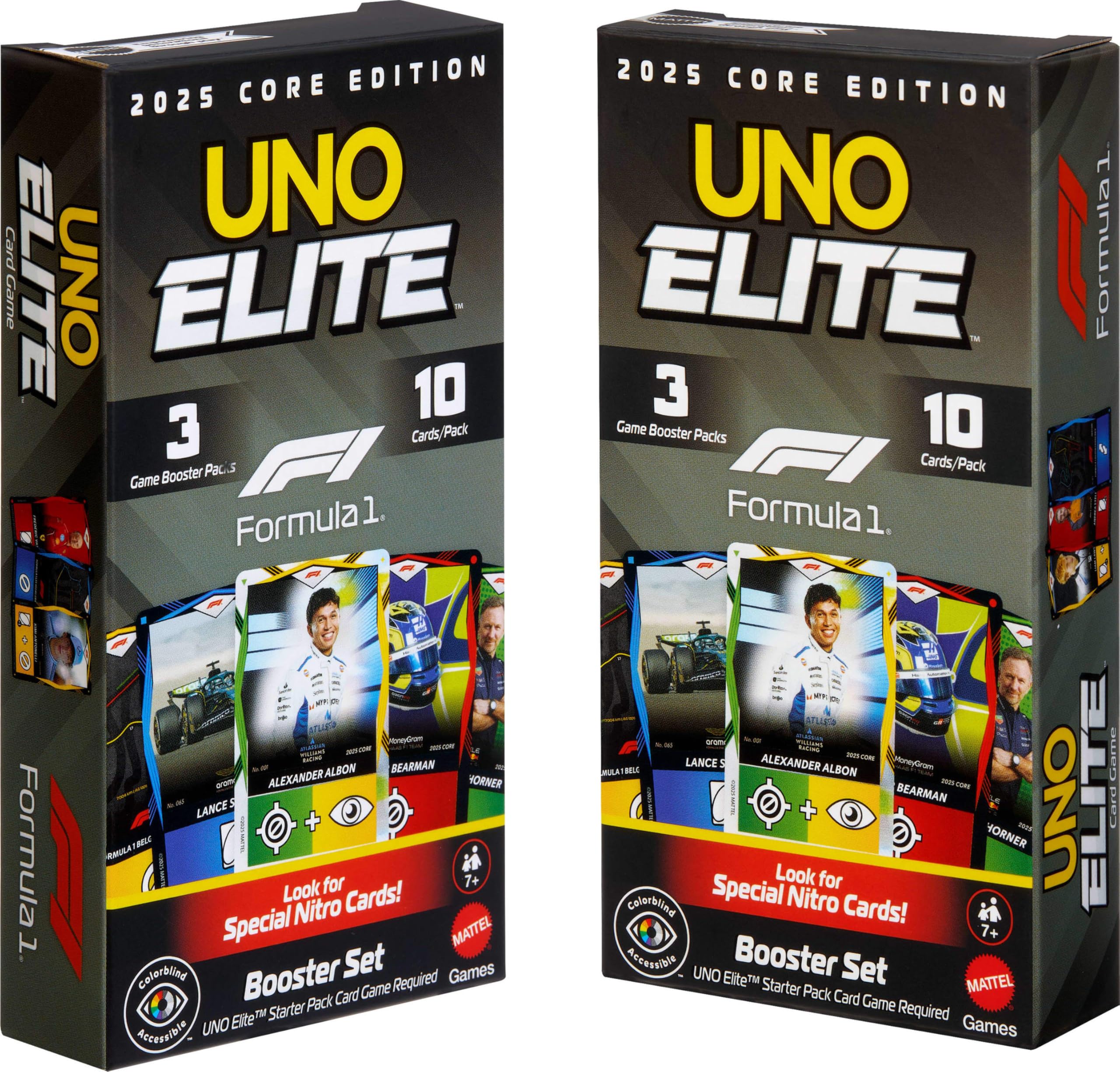 Amazon.com: Mattel Games UNO Elite Formula 1 Booster Set 2 Pack with 60  Elite Action Cards, 2025 Core Edition : Toys & Games