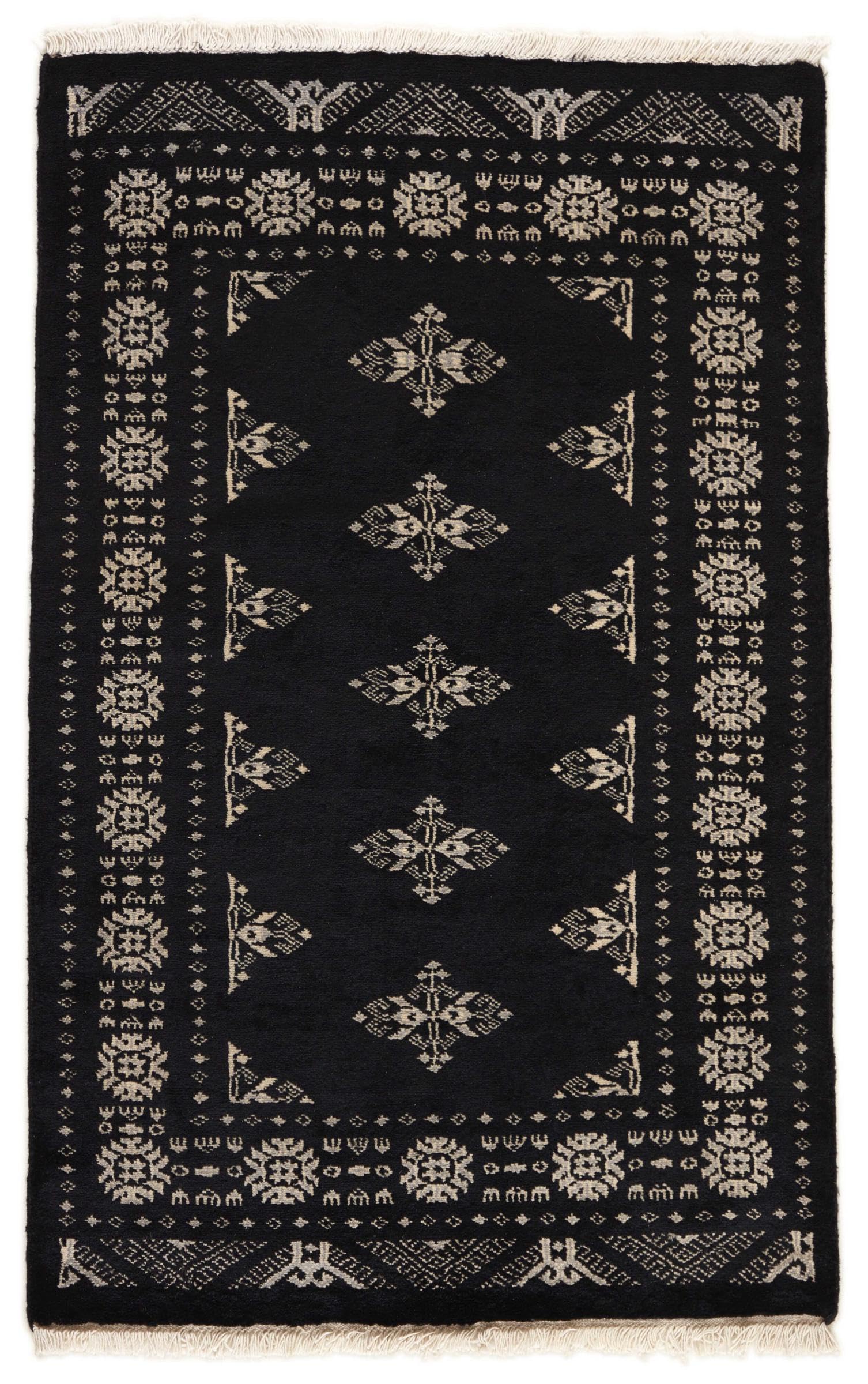 Tapis Pakistan Buchara fait main en laine de haute qualité 80x124 cm