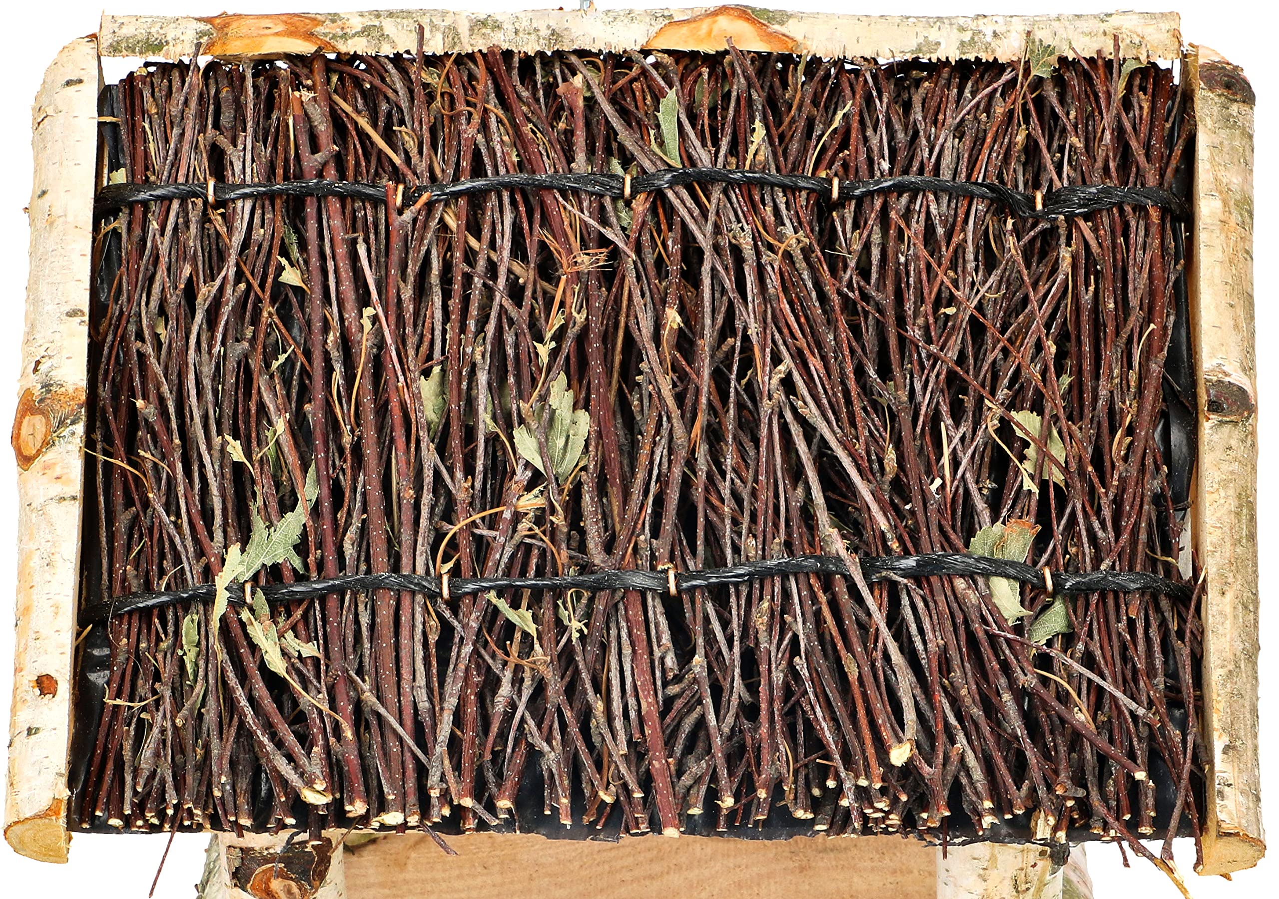 KOTARBAU® Mangeoire Oiseaux Extérieur - Bois De Bouleau - 25,5x25,5x23,5 cm - Marron - Mangeoire À Suspendre - pour Jardin Terrasse - Sécurisée - Naturelle