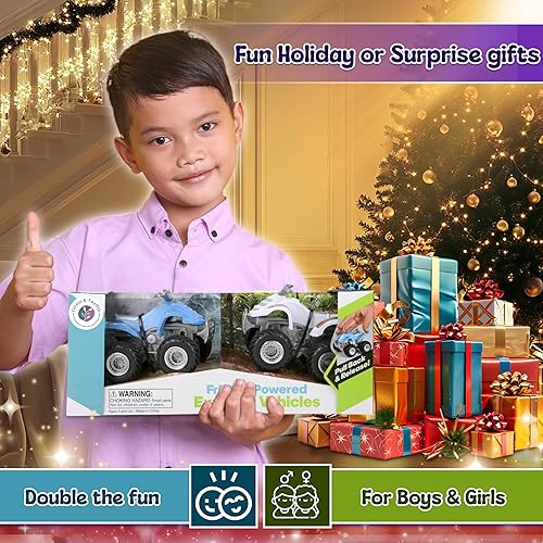 Miniatura 7 de Forest & Twelfth Vehículos exploradores terrestres y marítimos accionados por fricción para niños, vehículos de juguete para niños pequeños,