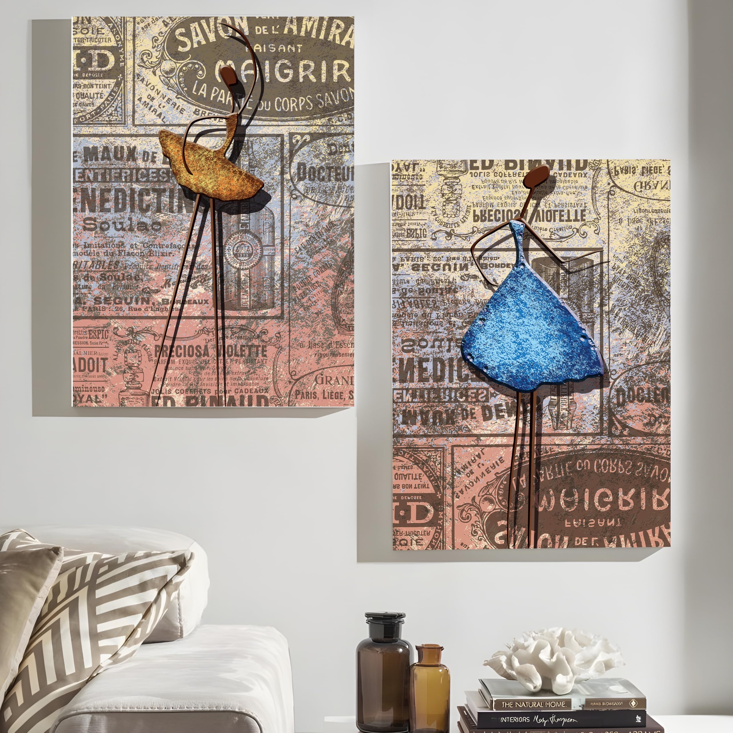 Boho Canvas Art Set - 2 Abstract Wall Paintings -11 Boho Canvas Art Set - 2 Abstract Wall Paintings -11