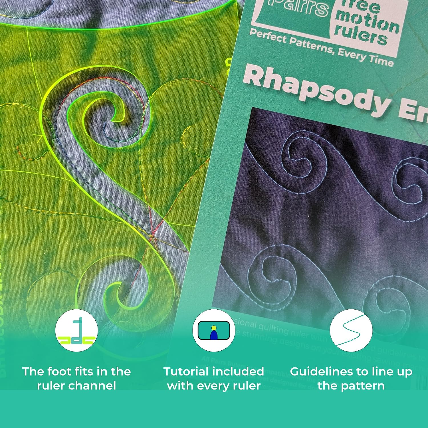 Parrs Rhapsody Encore Floral Free Motion Quilting Ruler