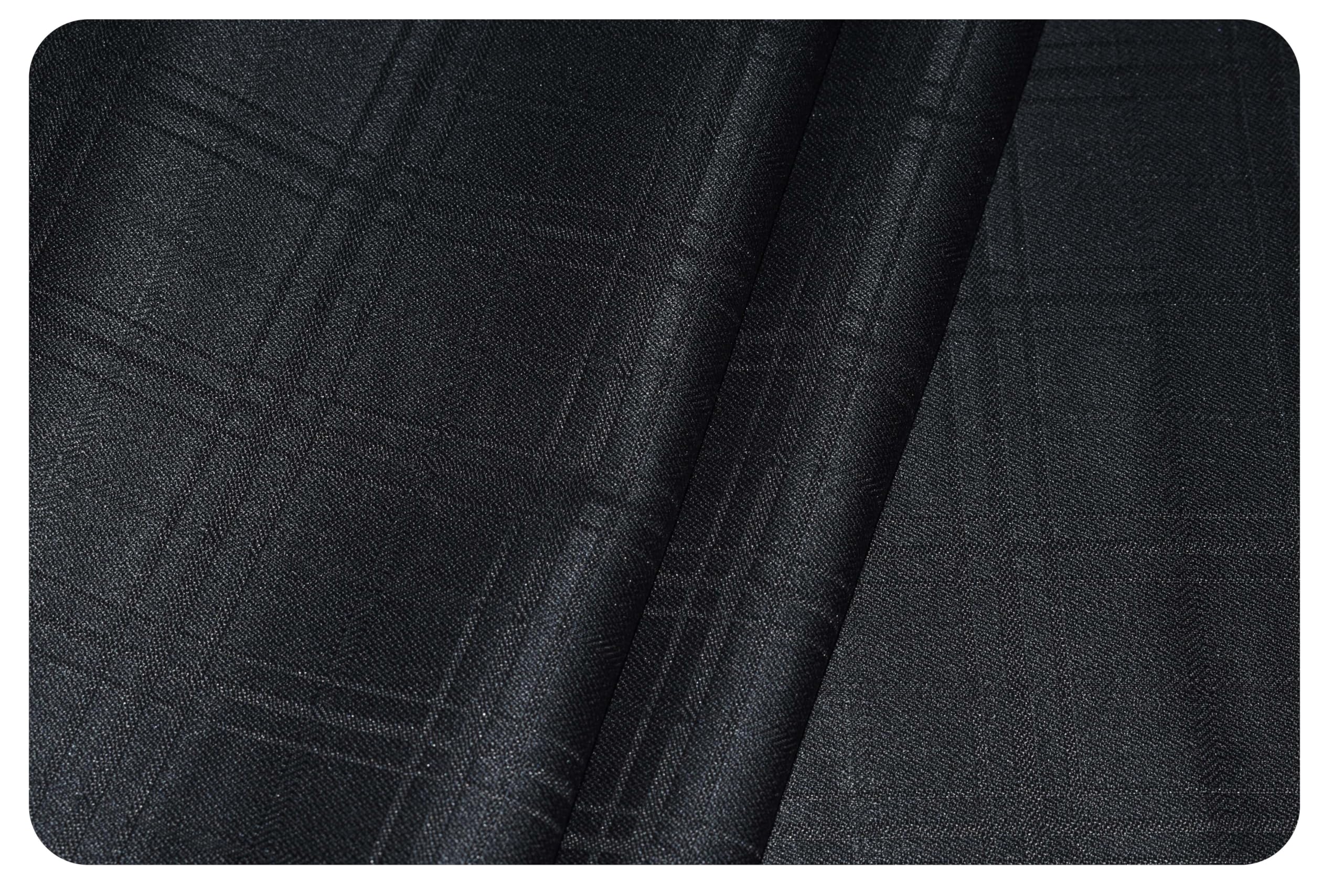 Men's Viscose Poly Checkered Trouser Fabric (1.30 mtr,Free Size)