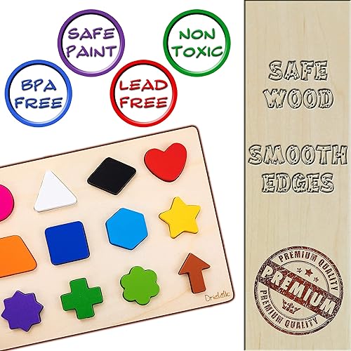 Miniatura 2 de Rompecabezas educativo de madera magnética - Aprende colores y juguete de reconocimiento de formas - Juego preescolar para niños pequeños -
