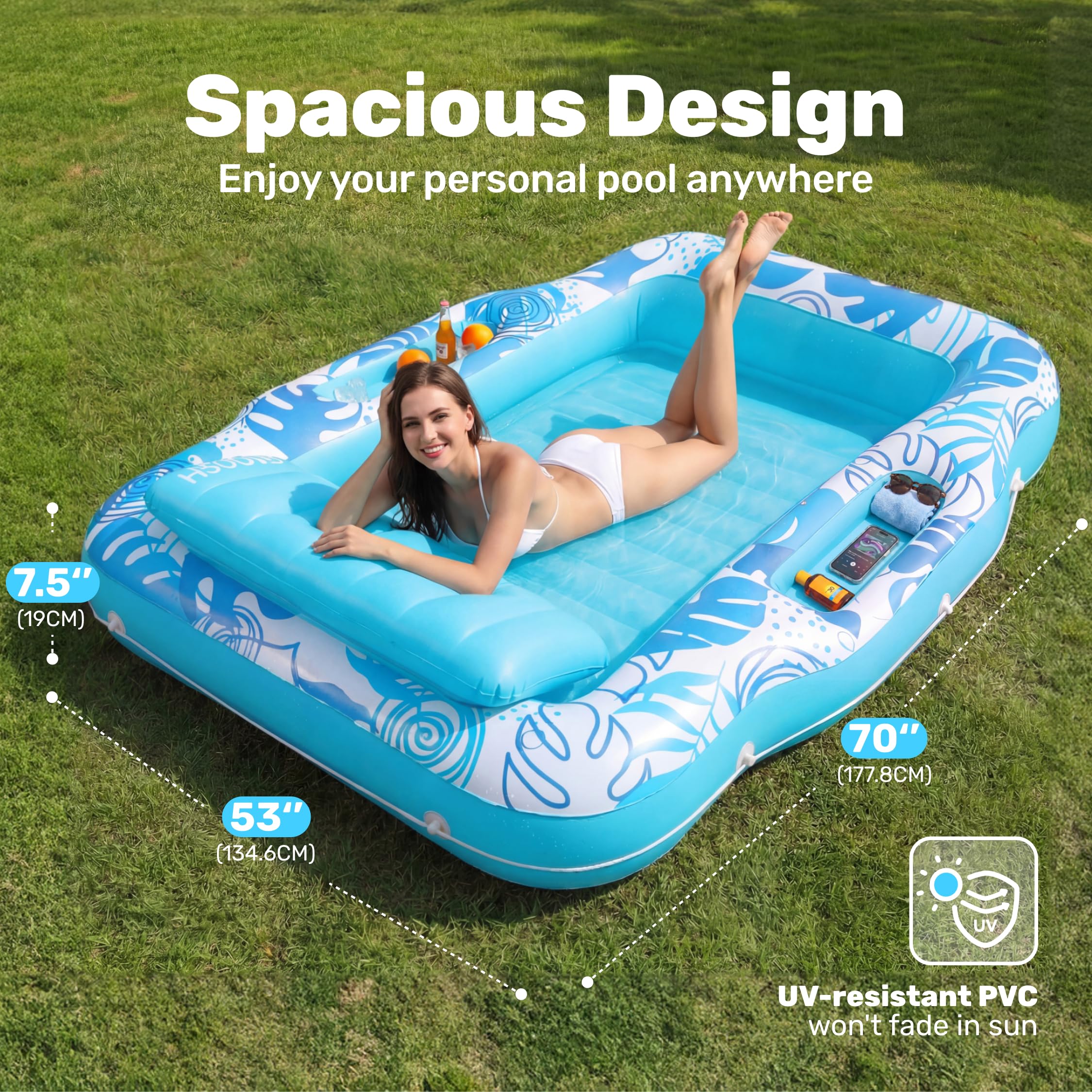 Sloosh Inflatable Tanning Pool Lounge Float - Image 8