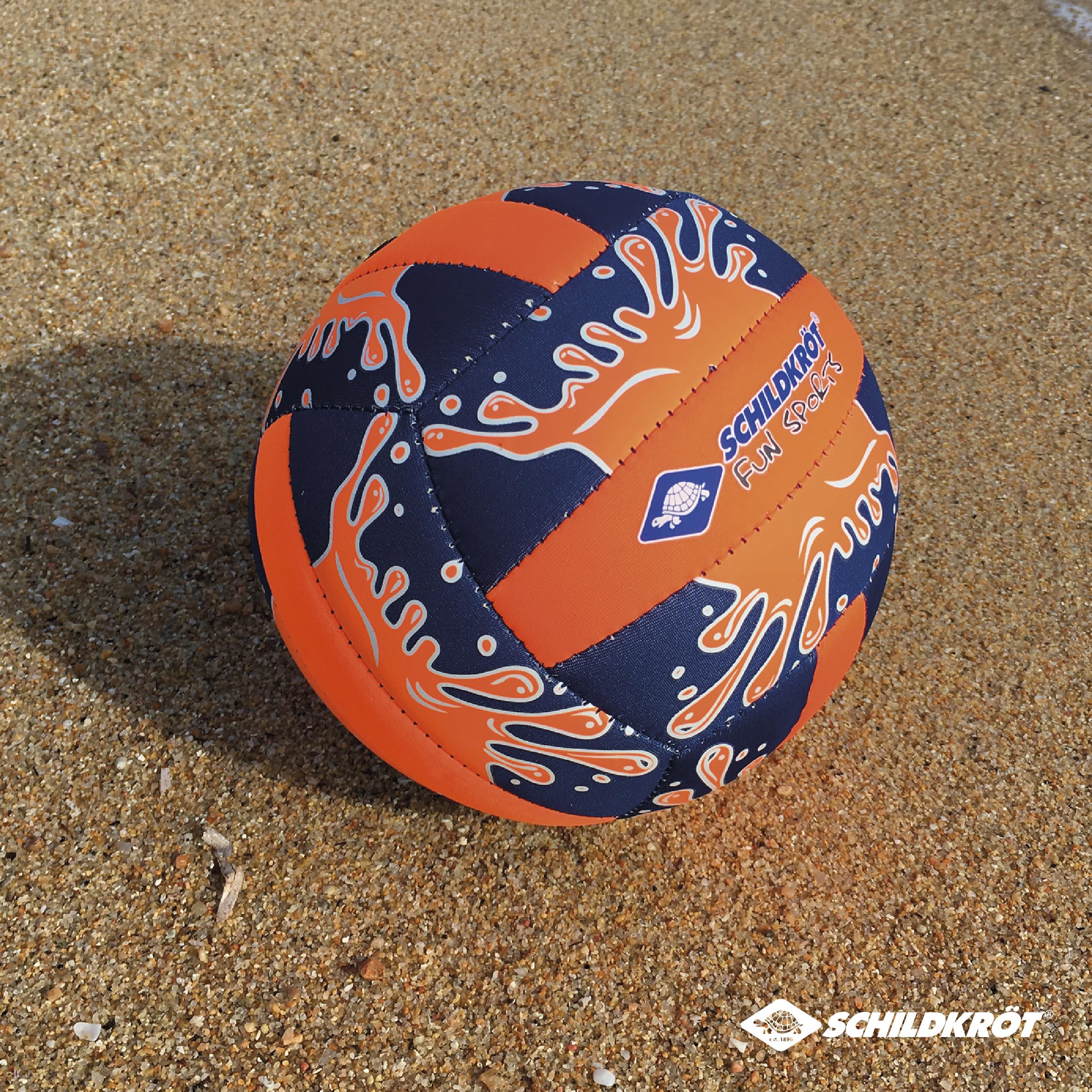 Schildkröt® Neoprenowa mini siatkówka plażowa, rozmiar 2, Ø 15 cm, przyczepna powierzchnia tekstylna, odporna na działanie słonej wody, idealna do małych dziecięcych dłoni, 970274