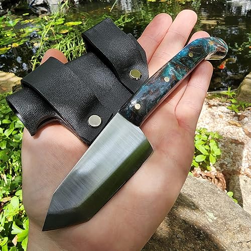 Miniatura 7 de Handmade Mini Hunting Knife Made In USA Custom EDC Tanto Resin Handle Knife Bush Knife Austin Blades