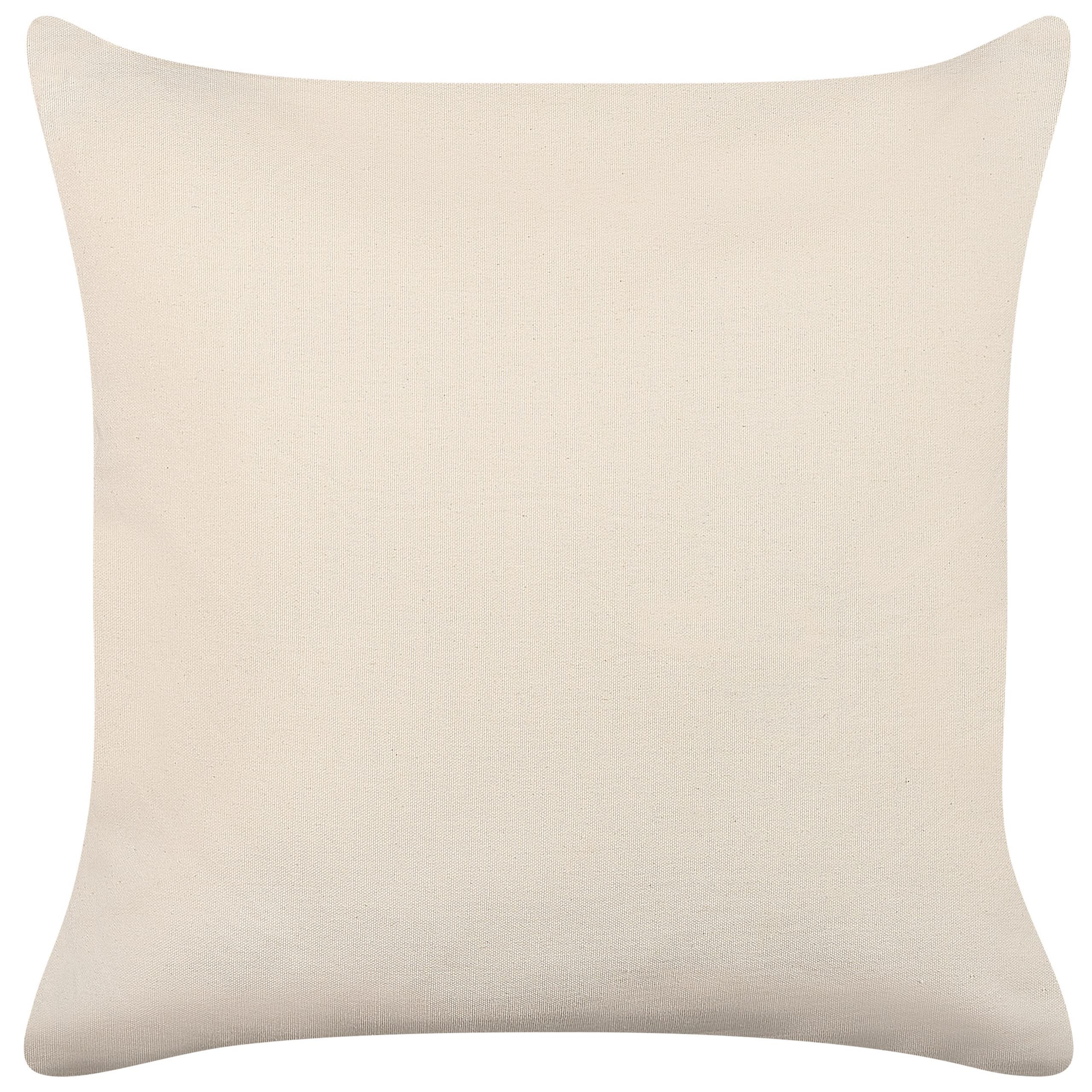 Beliani Conjunto de 2 Cojines Decorativos con diseño Elegante 45 x 45 cm Accesorio Beige Claro Pellaea