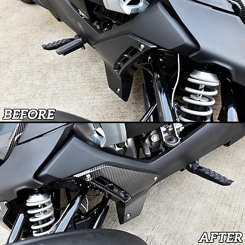 Miniatura 5 de SAUTVS Paneles inferiores de carenado con patrón de fibra de carbono para Can Am Ryker, paneles inferiores con patrón de fibra de carbono,