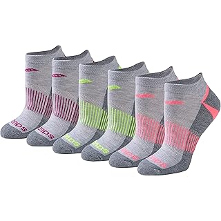 Saucony Women's RunDry Performance Selective Cushion Socks, Available in S-L (6, 12 Pairs)
