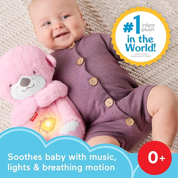Fisher-Price Uyku Arkadaşı Su Samuru ve ses makinesi, Yenidoğan, Nefes alıp verir hareket eder, ışıklı  JLJ33