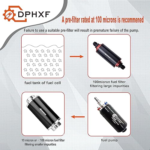 Miniatura 6 de DPHXF Flujo eléctrico en línea externo 12V de la gasolinadiesel de la bomba de combustible 300LPH alto universal