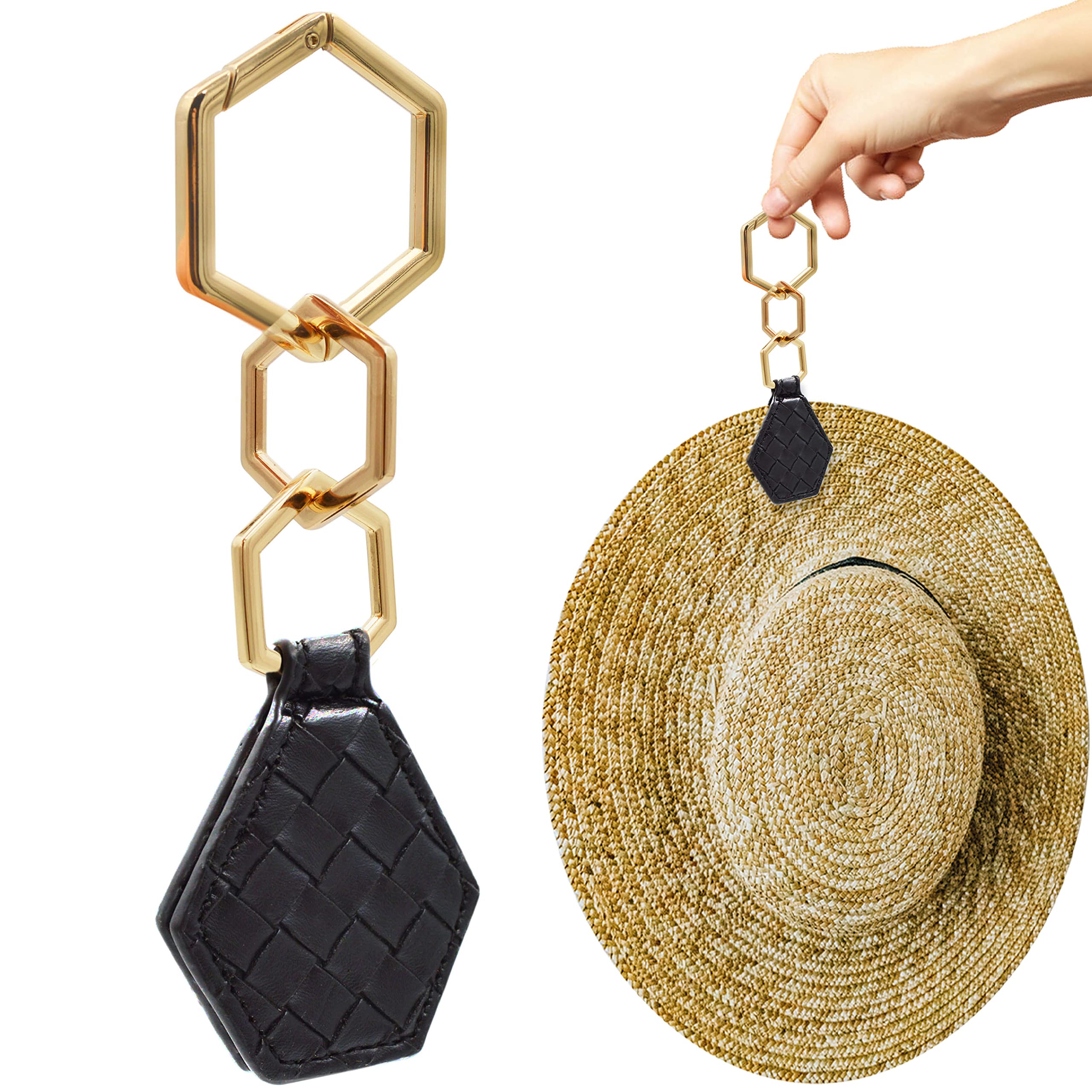 Galaxy Beauty Black Hexagon Magnetic Hat Clip For Bag Travel (Black Hexagon)