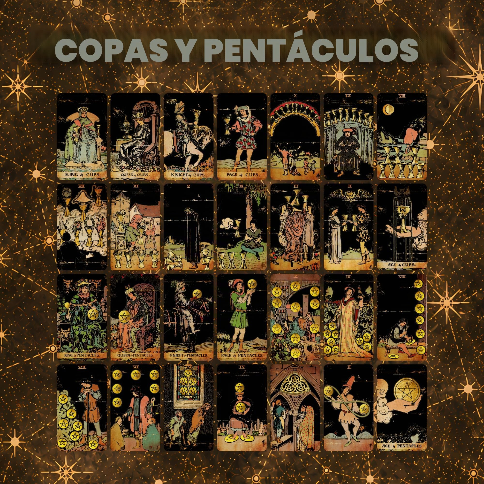 Tarot de 78 cartas originales para principiantes y expertos con libro de guía y bolsa de regalo, juego de adivinación, herramientas de adivinación para todos