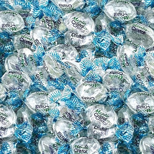 Crystal Mint, caramelo duro de mentas refrescantes, sabor natural, bolsa de 2 libras (alrededor de 200 piezas)