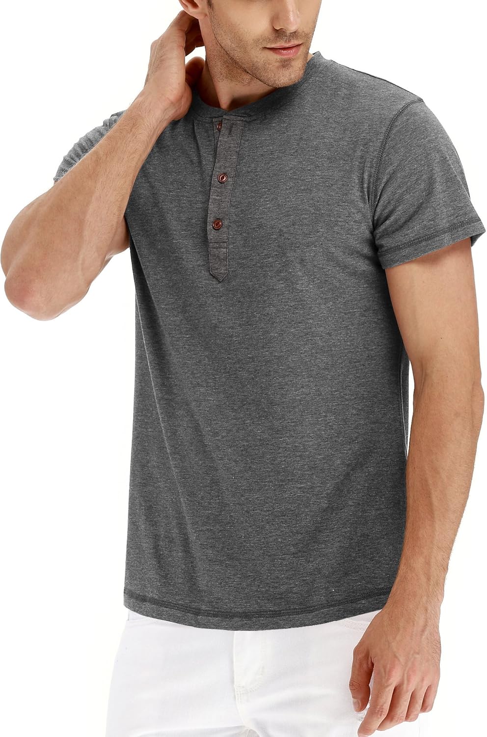 Sailwind Mens Henley Short Sleeve T-Shirt Cotton Casual Shirt - Image 4