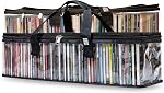Made Easy Kit Clear View Media Storage Bag for CDs, & Video Game Cases- Protect Your Collection & Preserve The Quality of Your Cases - Stackable, Space-Saving, Fits 50 (Black CD, 4-Pack)