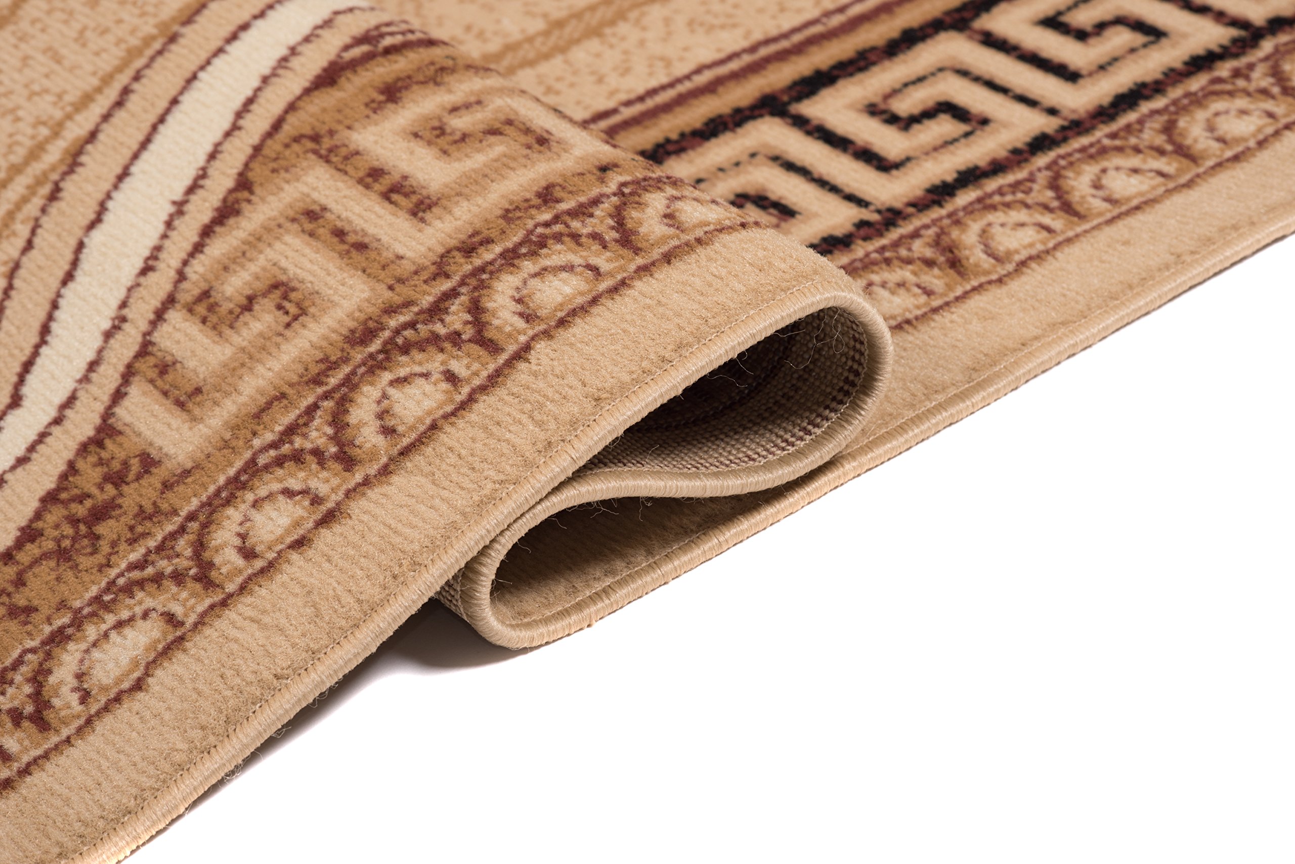 Carpeto Rugs Tappeto Salotto Classico Floreale Pelo Corto - Tappeti Salotto Grandi Dimensioni - Tappeti Camera da Letto - Tappeti Moderni Soggiorno - Beige - 120 x 170 cm