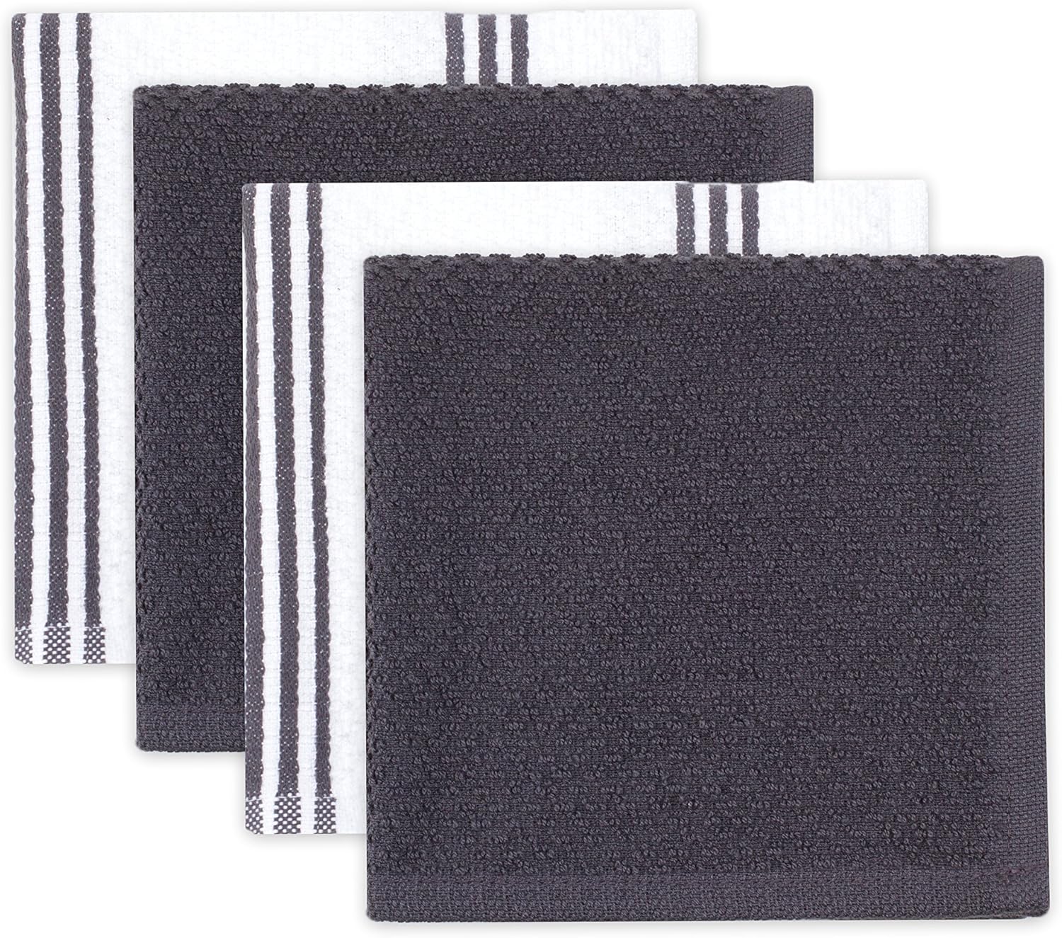 Sticky Toffee 9-Piece Kitchen Set – Gray 100% Cotton Terry Dish Towels, Dishcloths, Oven Mitts, and Pot Holders with Non-Slip Silicone Grip, Oeko-Tex Cotton - Image 6