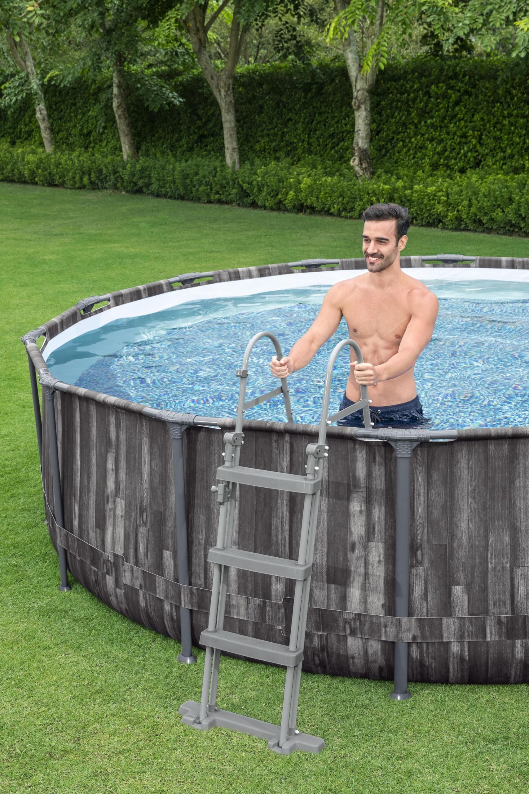 Bestway 5614Z Piscina Fuori Terra, Effetto Legno Scuro, 427 x 107 cm