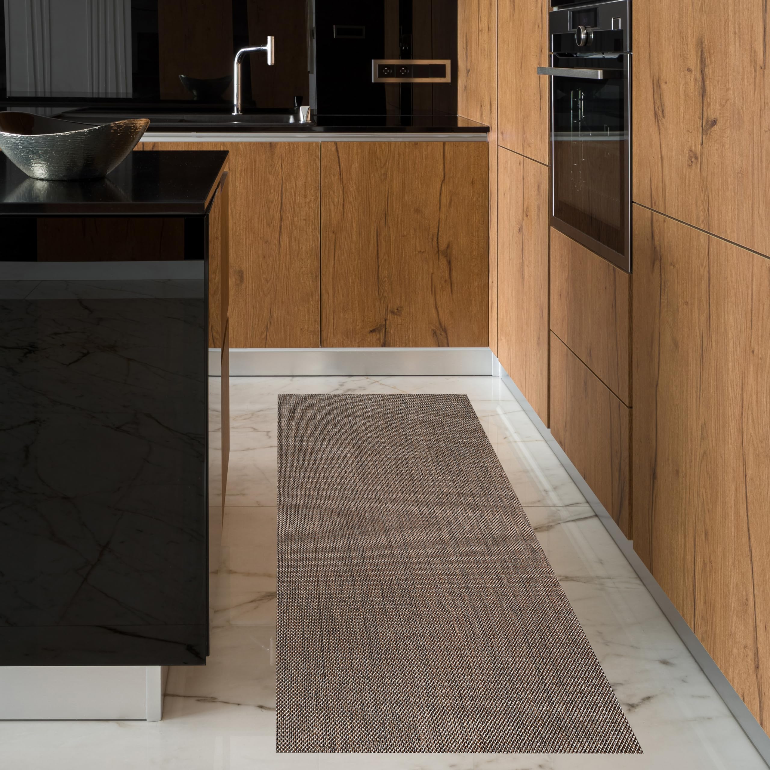 STORESDECO Tappeto vinilico in tessuto intrecciato di alta gamma Lavabile antiscivolo ed extrapiatto. Tappeti Premium in materiali di altissima qualità resistenti e facili da pulire 200x250 cm Bronze