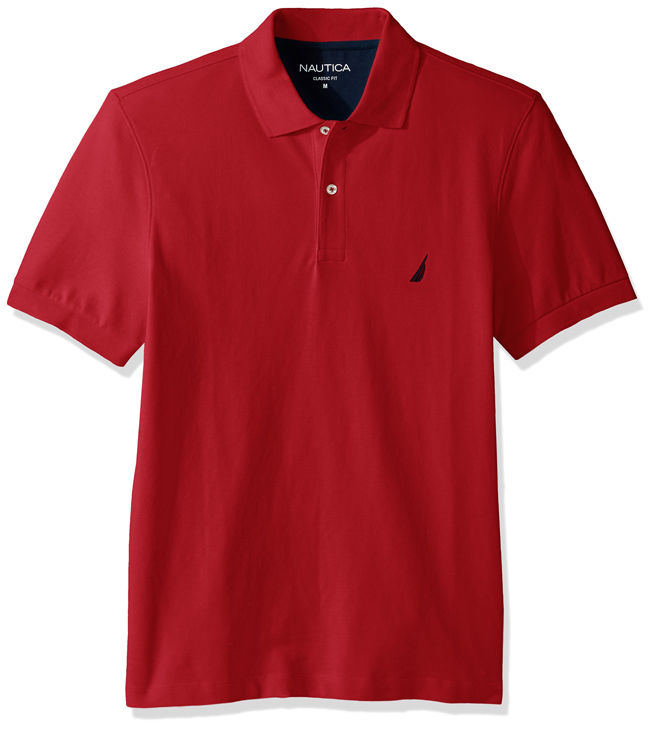 Nautica Men's Short Sleeve Solid Cotton Pique Polo Shirt, Rose Coral, XXL
