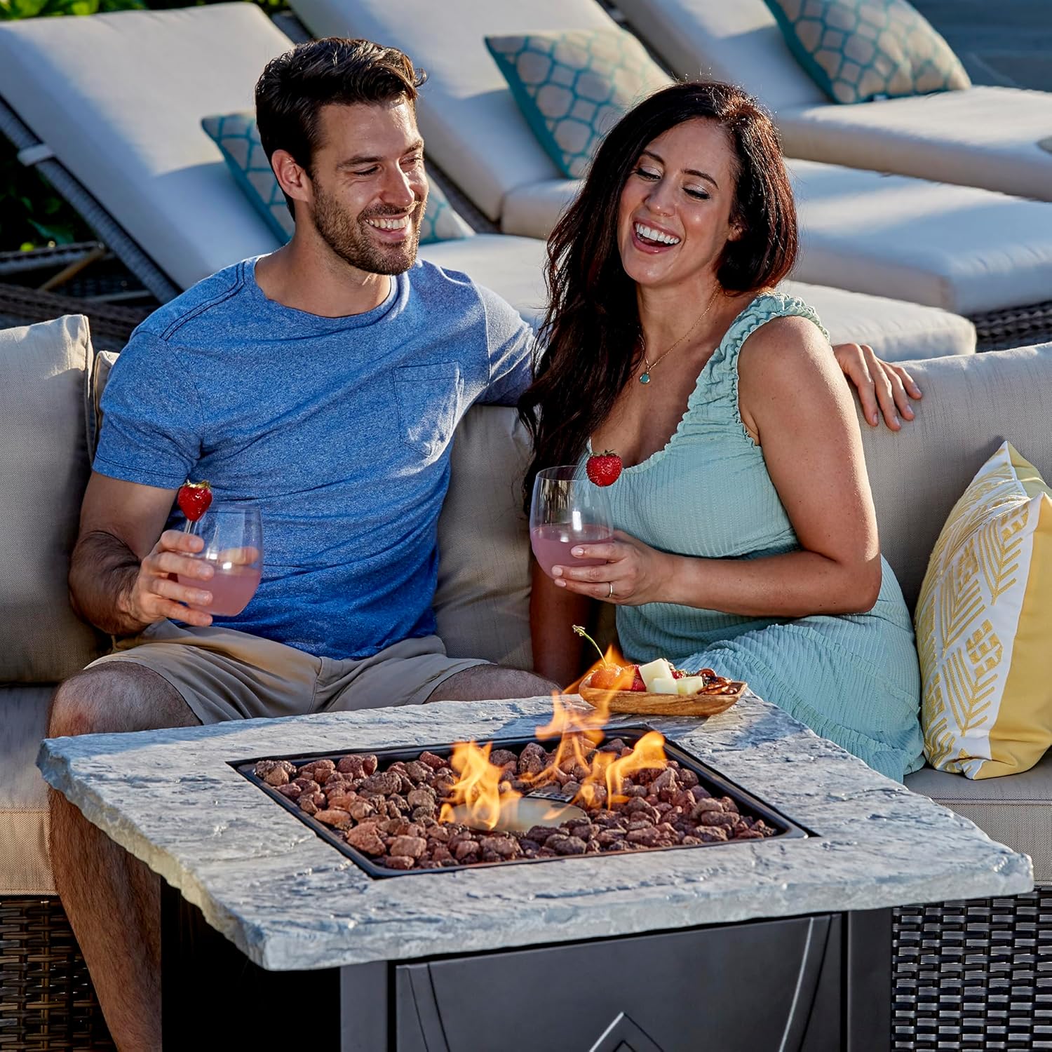 Endless Summer 30" Propane Gas Outdoor Fire Table, Brown