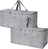 Vista 16 de BALEINE Bolsa de almacenamiento extragrande con cremalleras y asas de transporte, bolsas de mudanza de tela Oxford de alta resistencia