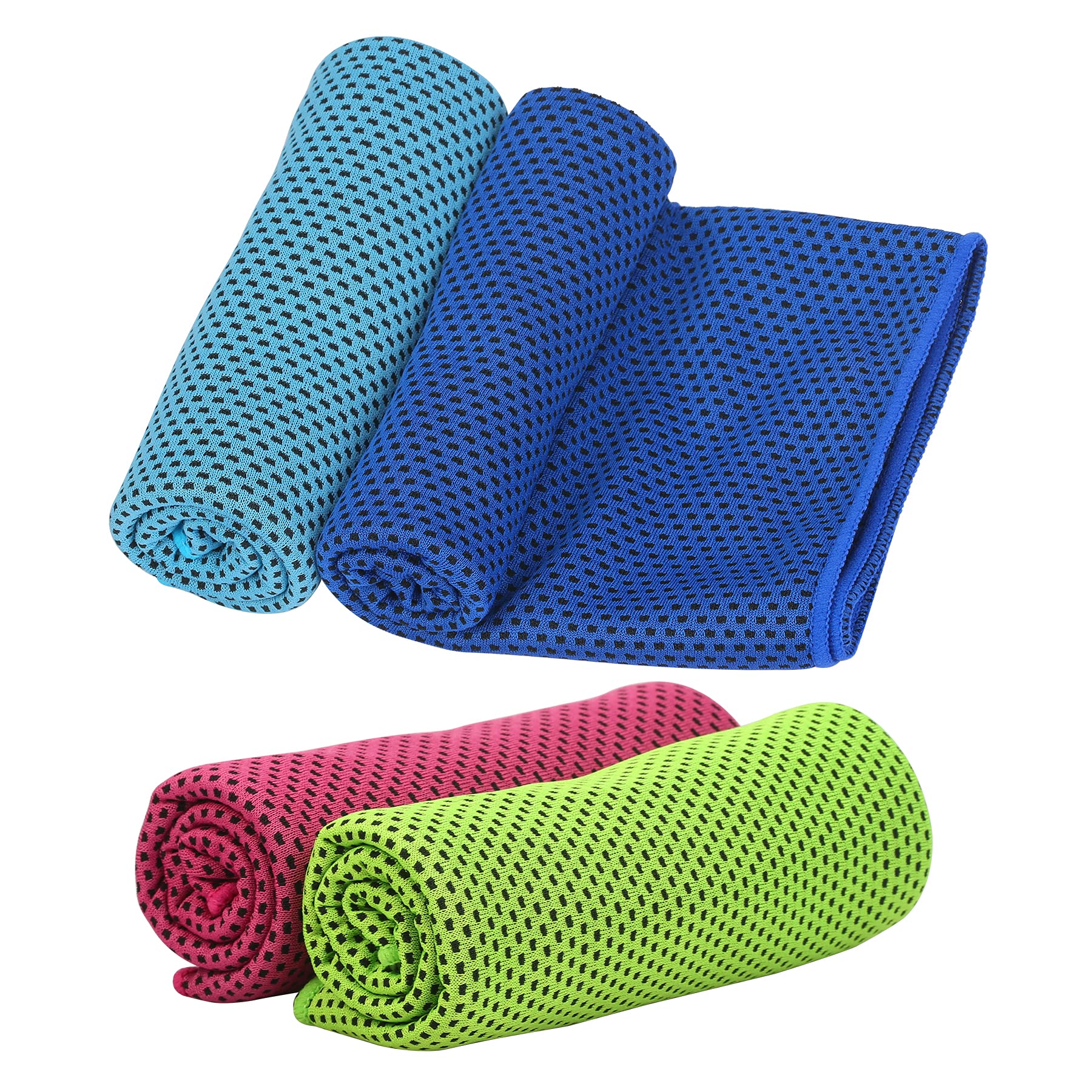 Cooling Towel 4 Pack 40"x 12" Cooling Towels for Neck, Stay Cool Ice Towel, Sweat Towel for Men Women Youth Yoga Golf Running Hiking Sports Camping Workout Gym Accessories