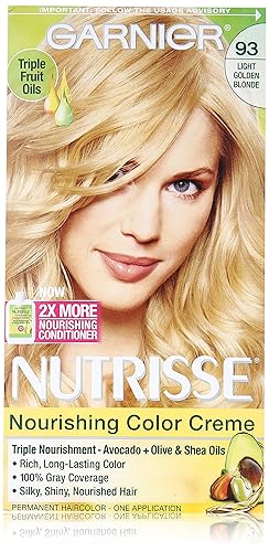 Garnier Nutrisse Nourishing Hair Color Creme, 93 Light Golden Blonde