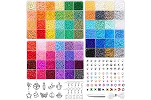 QUEFE 2mm Glass Seed Bead Kit for Bracelet Making
