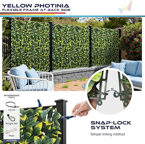 Miniatura 37 de Windscreen4less 6 paneles artificiales de boj de 20 x 20 pulgadas, seto topiario, plantas, hierba, pantalla de privacidad para exteriores, Boj