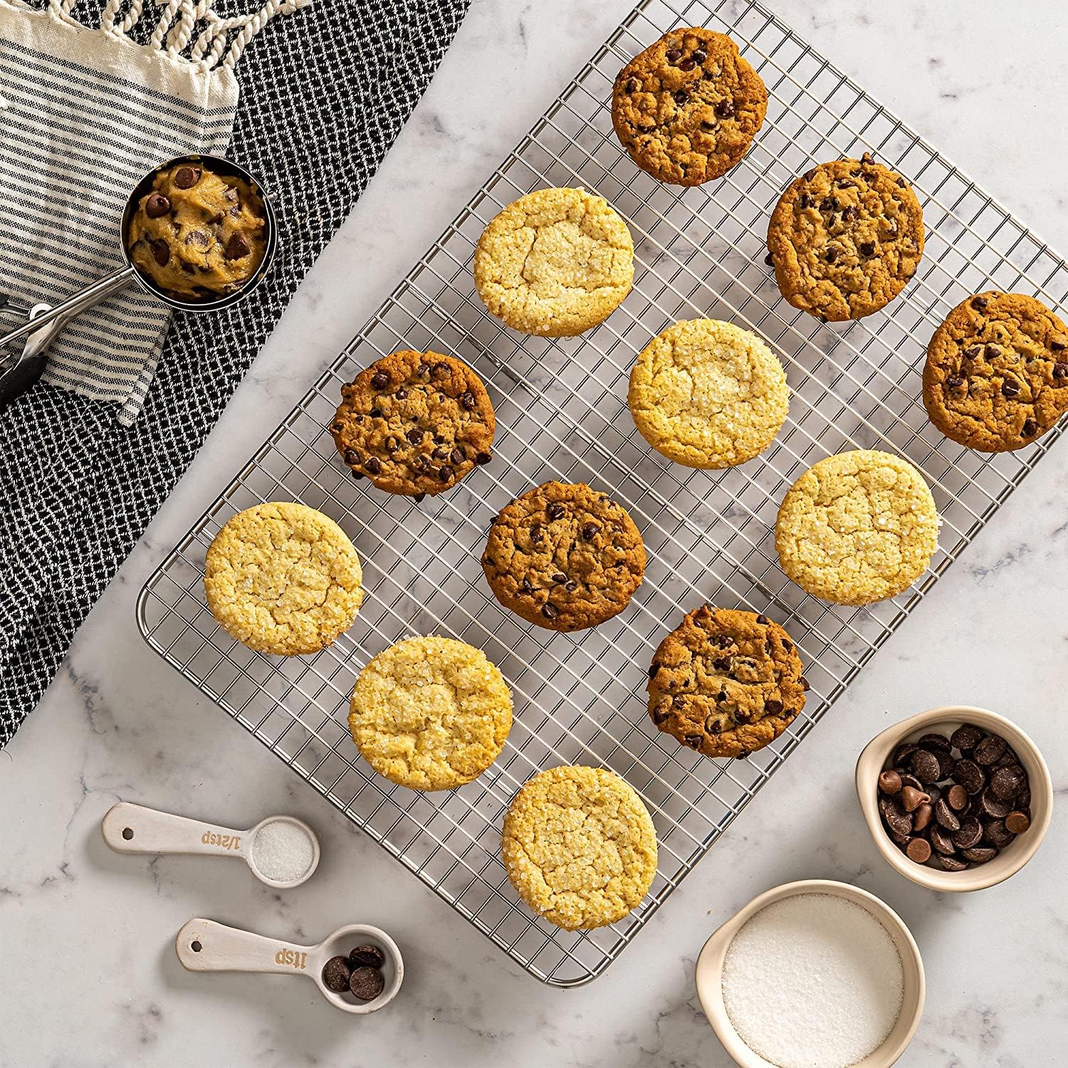 Ultra Cuisine Heavy Duty 100% Stainless Steel Cooling Rack for Cooking and Baking - Baking Rack & Wire Cooling Rack - Fits Quarter and Jelly Roll Sheet Pans - 8.5''x 12''' and 10''x14.75''