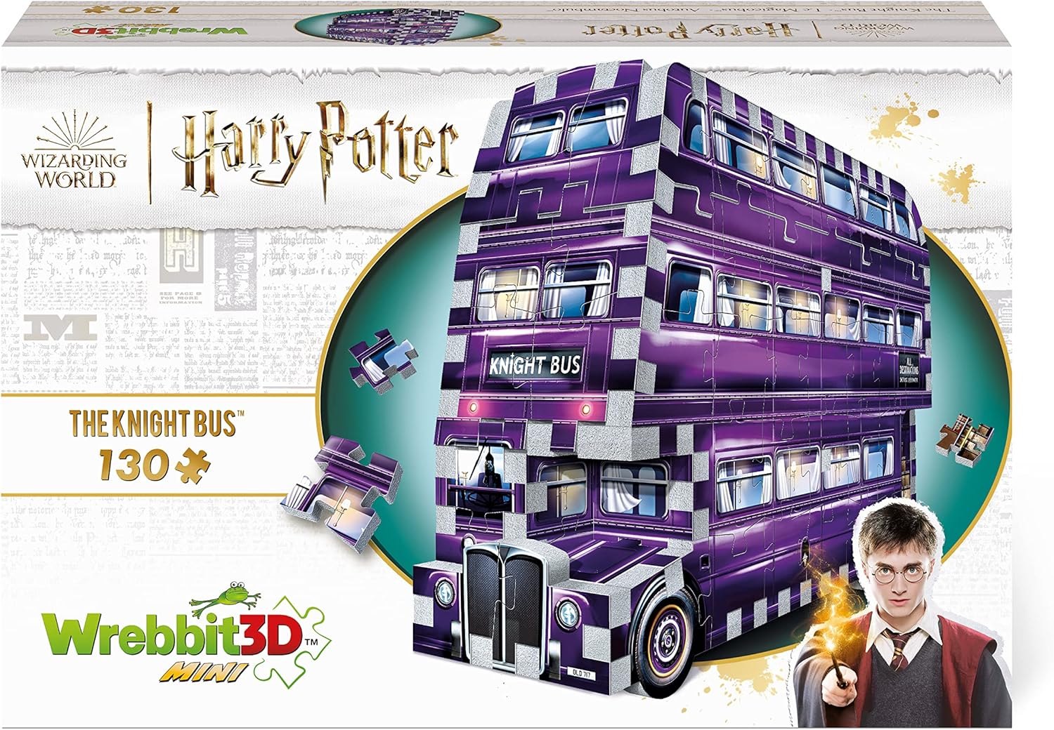 Wrebbit3D Harry Potter 3D Puzzle Model of The Knight Bus Mini | 130 Jigsaw Puzzle Pieces | Build and Journey Through The Wizarding World