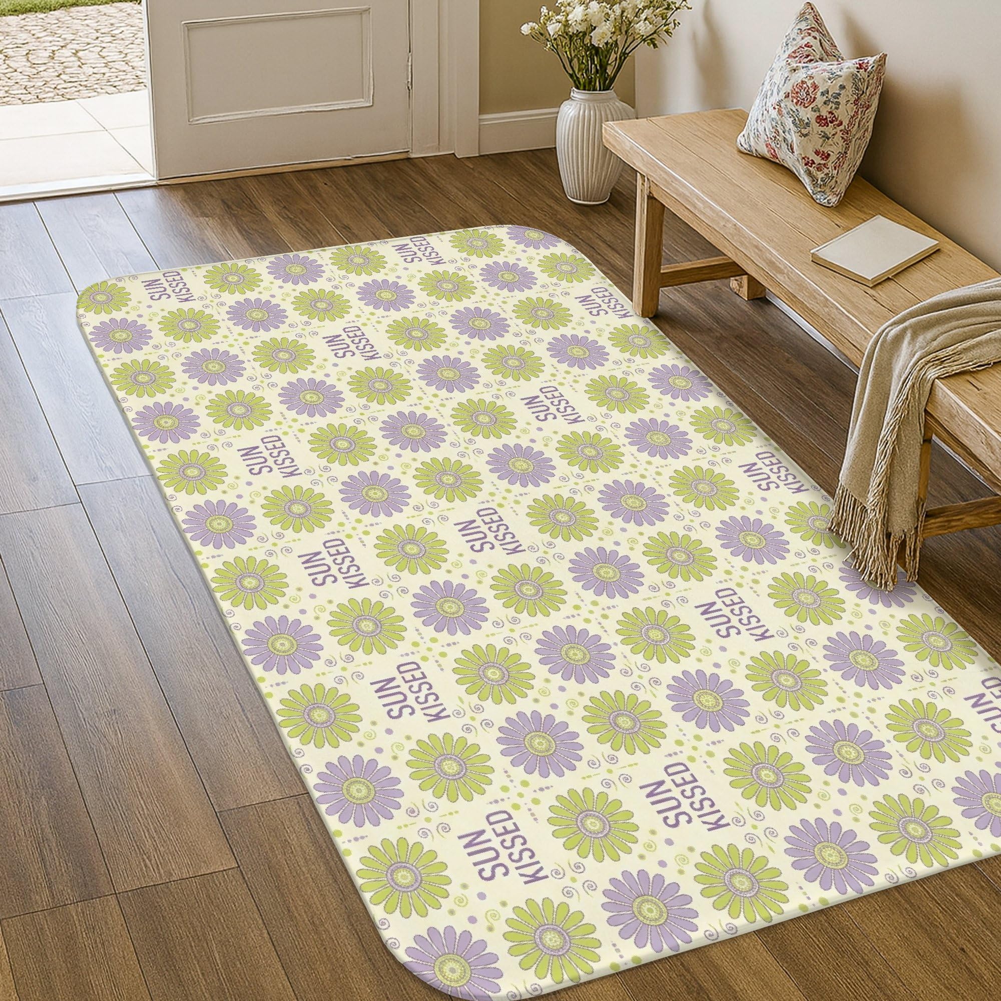 Tapis de salle de bain antidérapant tournesol pour éviter les glissades
