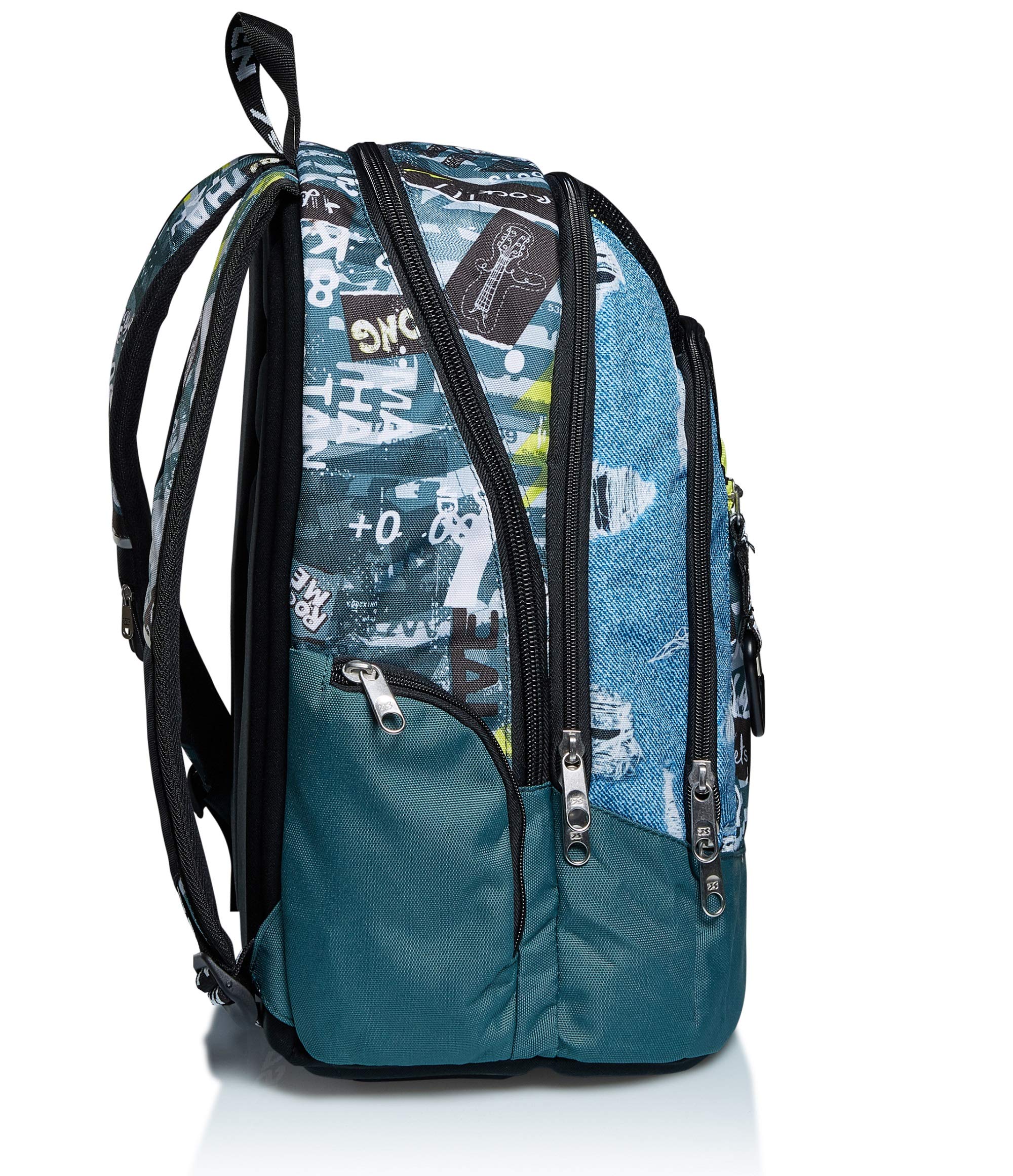 Seven Mochila Doble Compartimiento ADVANCED SELFIE REMOTE CONTROLL YOU ROCK, Abyss - Mochila Escolar, Escuola Primaria, Secundaria, Colegio para niñas, niños, hombres, mujeres y adolescentes