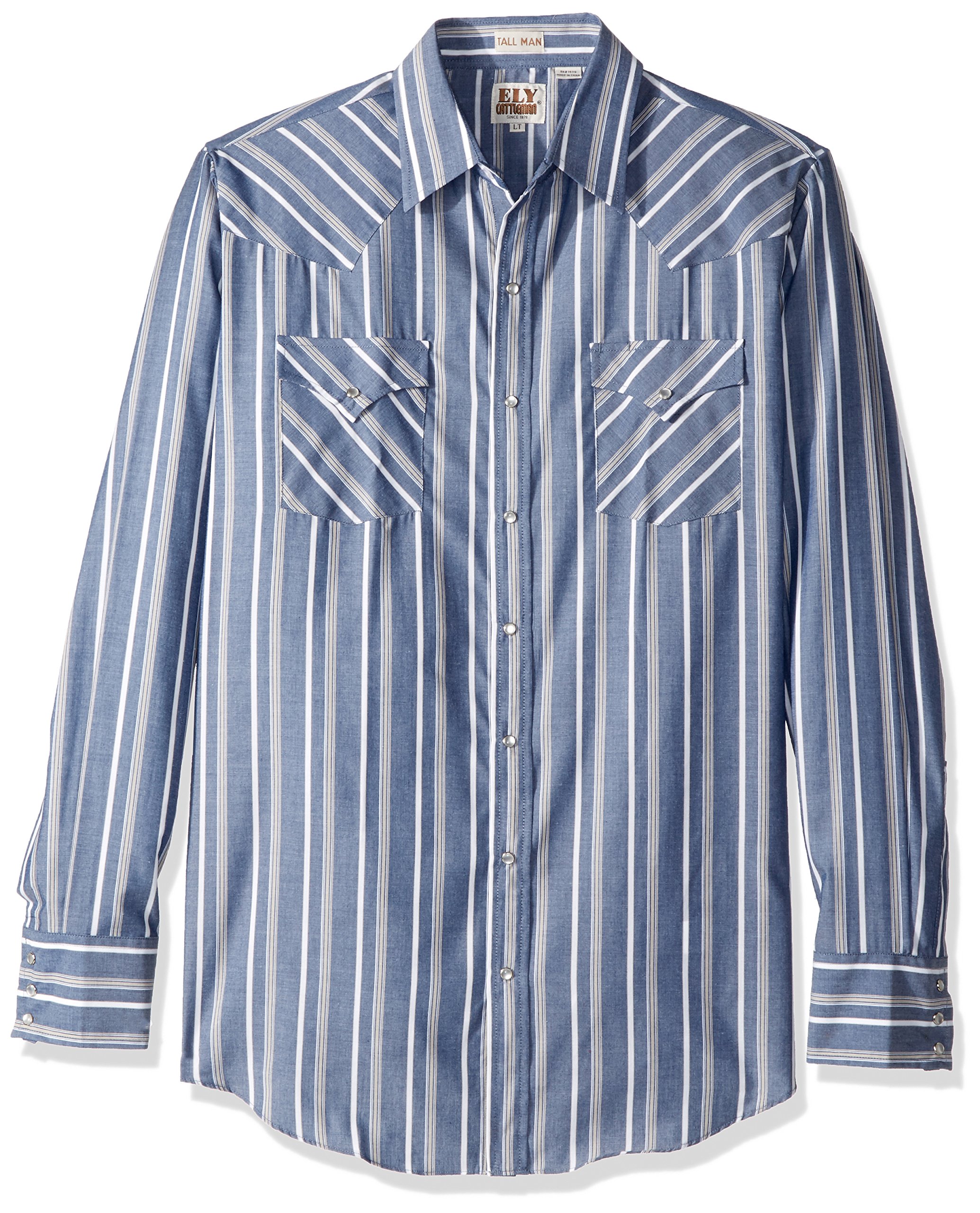 ELY CATTLEMANMen's Long Sleeve Stripe Western Shirt