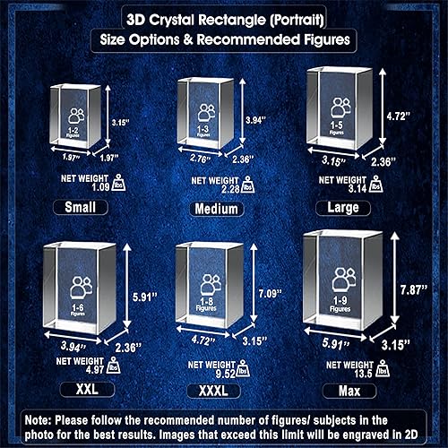 Miniatura 7 de AVAGifts Foto de cristal 3D, regalo personalizado  Regalos personalizados para papá y mamá, él, ella, esposa y marido. Regalos de imagen
