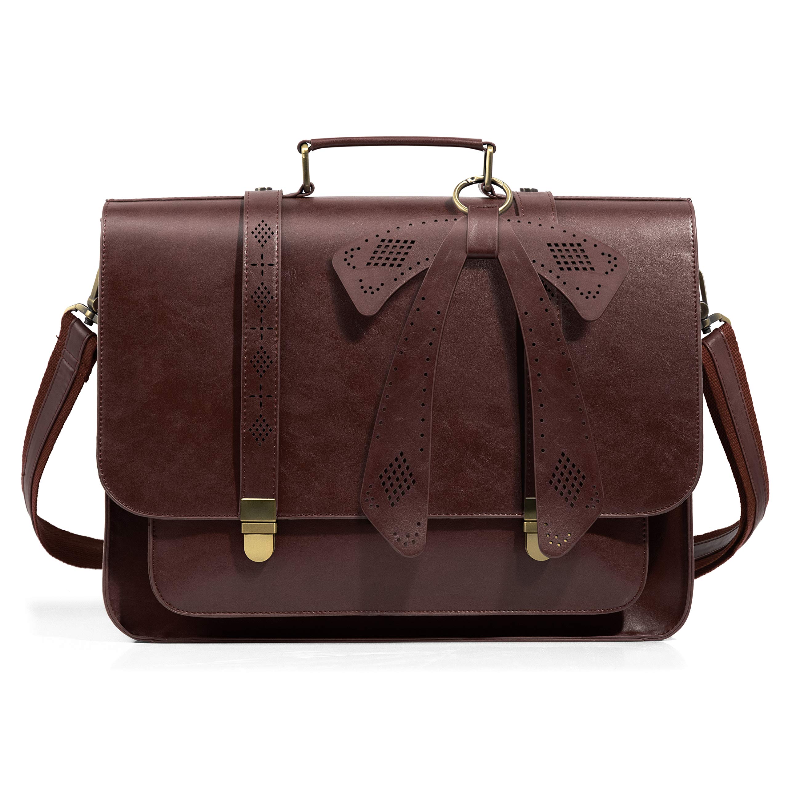 women's pu detachable bow briefcase