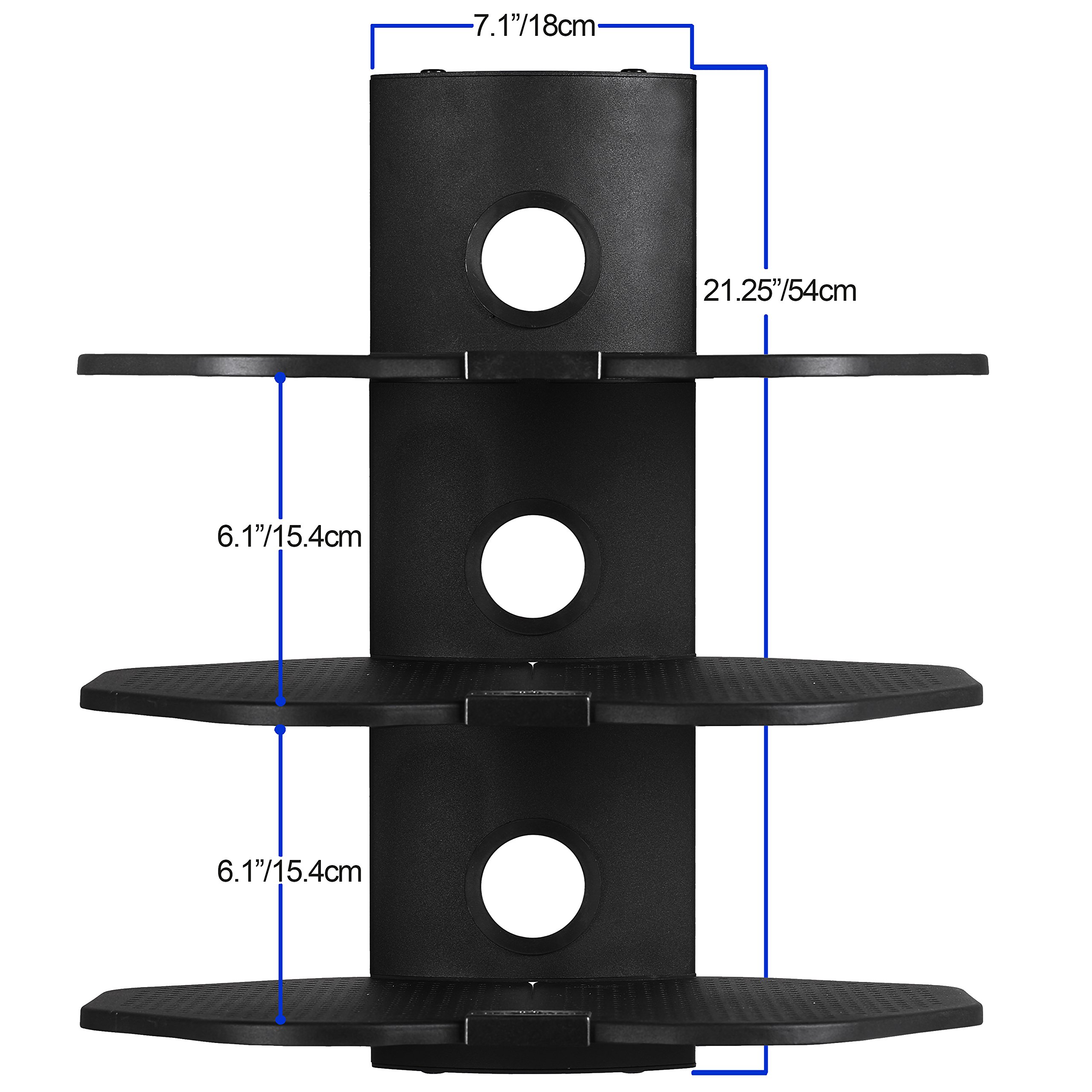 Cheetah TV Wandhalterung 3 Regalhalterung, Komponentenregale Zubehör, Unterhaltungskonsole zum Halten von Unterhaltungsgeräten, Konsolen, Kabelmanagement, inklusive 4,6 m HDMI-Kabel