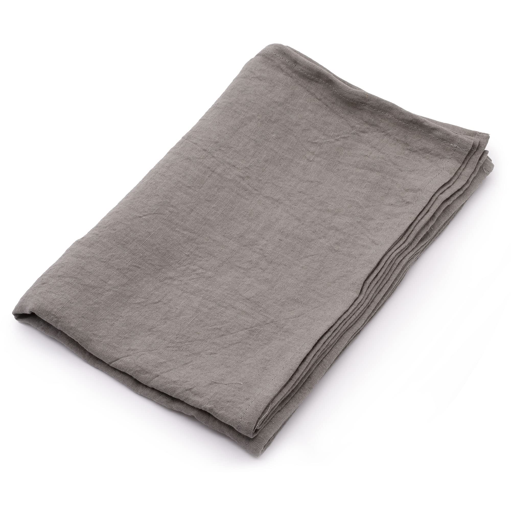 SyuRo - Strofinaccio in lino intrecciato a mano, colore: grigio