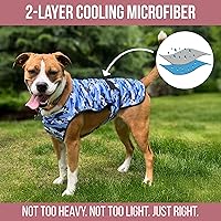 Vista 3 de Chaleco refrescante para perros, 2 capas de enfriamiento con tela de microfibra suave, ligero, ajustable y cómodo, protección UV para perros